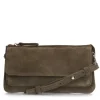 Manfield Khaki suède clutch^ Clutches