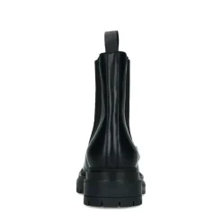 Manfield Korte zwarte leren chelsea boots^DAMES Enkellaarsjes