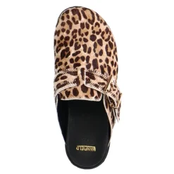 Manfield Leopard clogs met ponyhair^DAMES Loafers