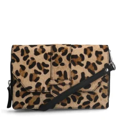 Manfield Leopard leren clutch^ Clutches
