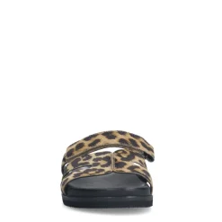 Manfield Leopard slippers met bandje^DAMES Slippers
