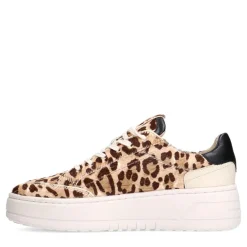 Manfield Leopard sneakers met ponyhair^DAMES Sneakers