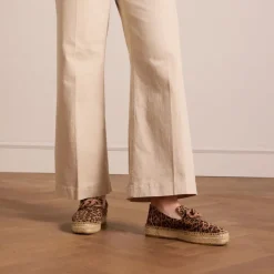 Manfield Leopard suède espadrilles^DAMES Espadrilles
