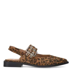 Manfield Leopard suède slingbacks^DAMES Pumps|Slingbacks