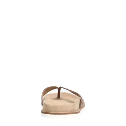 Manfield Leren cognac slippers^Heren Slippers & Sandalen