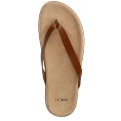 Manfield Leren cognac slippers^Heren Slippers & Sandalen