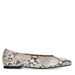 Manfield Leren slangenprint loafers^DAMES Loafers