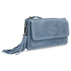 Manfield Licht blauwe suède clutch^ Clutches