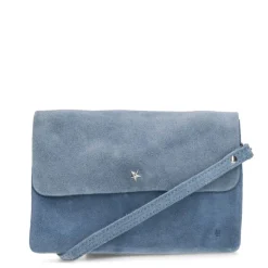 Manfield Licht blauwe suède clutch^ Clutches
