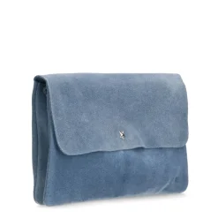 Manfield Licht blauwe suède clutch^ Clutches