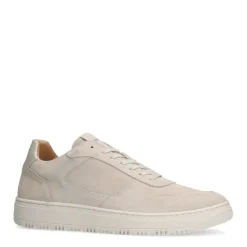 Manfield Licht grijze suède sneakers^Heren Sneakers