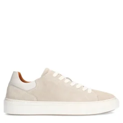 Manfield Licht grijze suède sneakers^Heren Sneakers