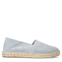 Manfield Lichtblauwe suède espadrilles^Heren Loafers