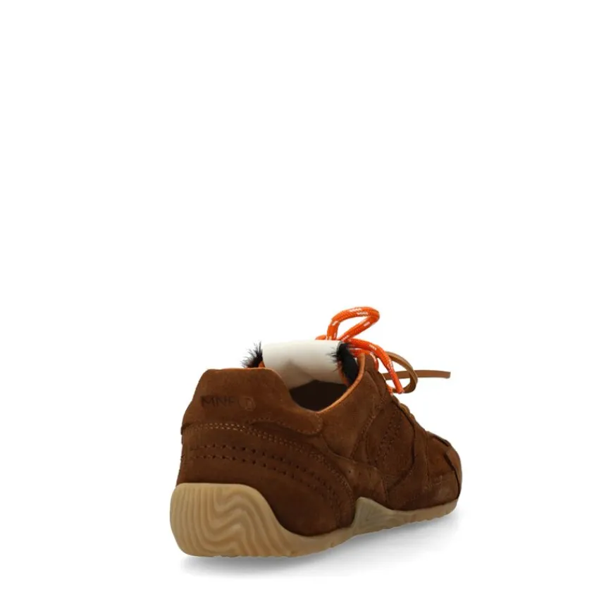 Manfield X Isabelle - Bruine suède sneakers met dubbele veters^DAMES Sneakers