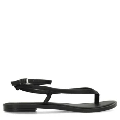 Manfield X Jolielot - Zwarte leren sandalen^DAMES Sandalen