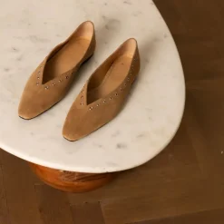 Manfield x Marlien - Cognac suède loafers^DAMES Loafers