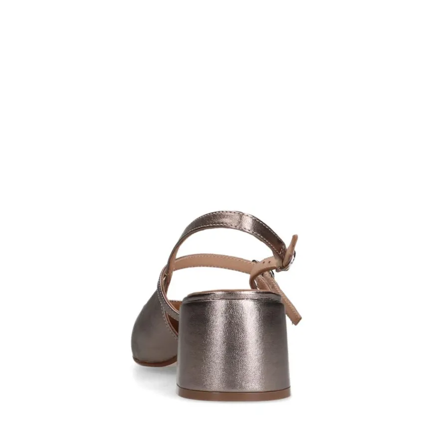 Manfield Metallic leren slingbacks^DAMES Pumps|Slingbacks