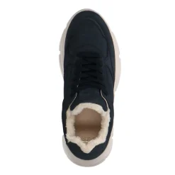 Manfield Navy blauwe nubuck sneakers^DAMES Sneakers