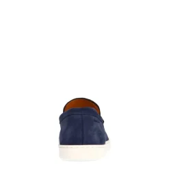 Van Lier Navy blauwe suède loafers^Heren Loafers