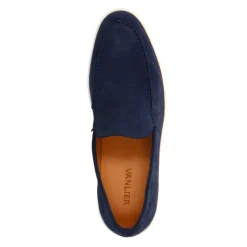Van Lier Navy blauwe suède loafers^Heren Loafers