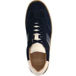 Manfield Navy blauwe suède sneakers^Heren Sneakers
