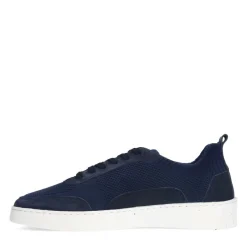 Manfield Navy knit fabric sneakers^Heren Sneakers