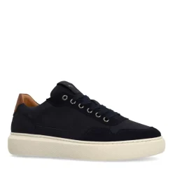 Manfield Navy nubuck sneakers^Heren Sneakers