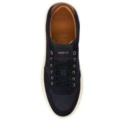 Manfield Navy nubuck sneakers^Heren Sneakers