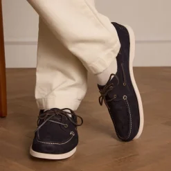 Manfield Navy suède bootschoenen^Heren Veterschoenen|Loafers