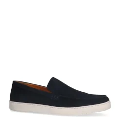 Manfield Navy suède loafers^Heren Loafers