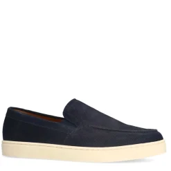 Manfield Navy suède loafers^Heren Loafers