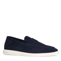 Manfield Navy suède loafers^Heren Loafers