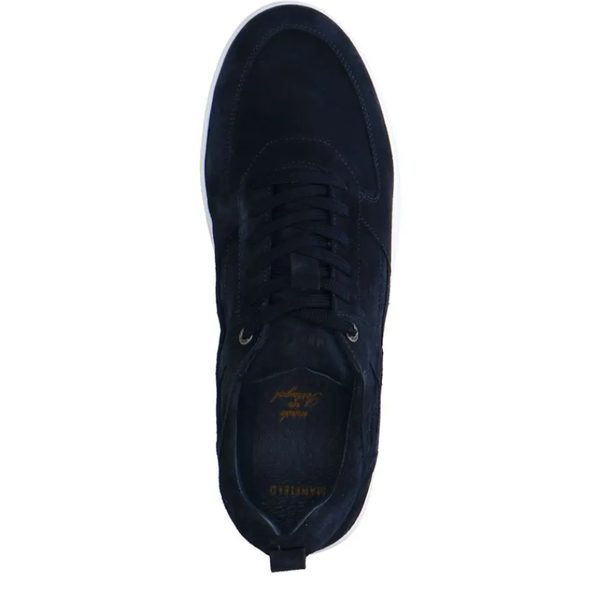 Manfield Navy suède sneakers^Heren Sneakers
