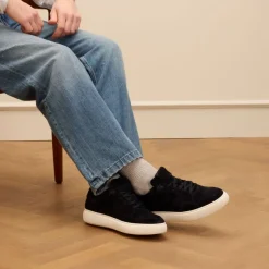 Manfield Navy suède sneakers^Heren Sneakers