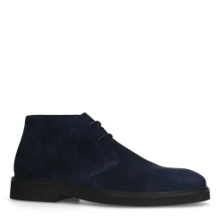 Manfield Navy suède veterboots^Heren Boots