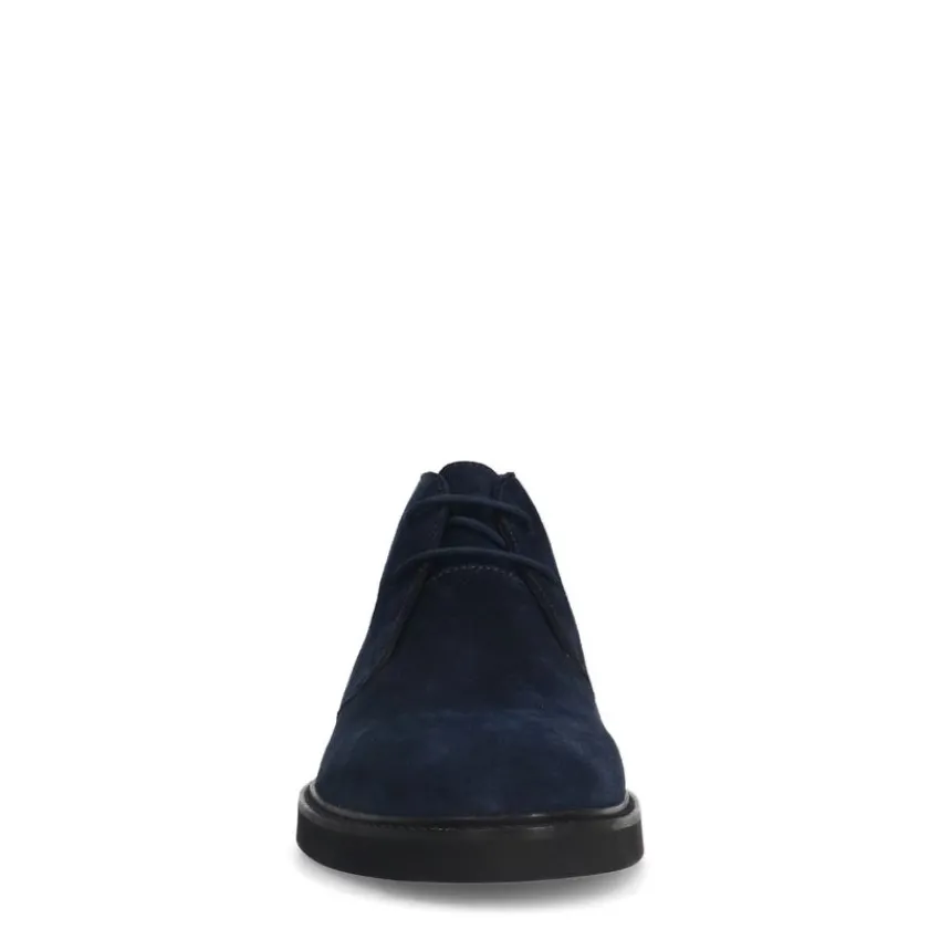 Manfield Navy suède veterboots^Heren Boots