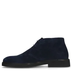 Manfield Navy suède veterboots^Heren Boots