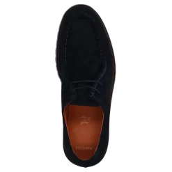 Manfield Navy suède veterschoenen^Heren Veterschoenen