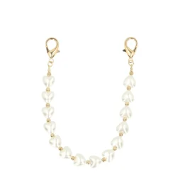 Manfield Off white kleurige hartjes bag charm^ Bag Charms