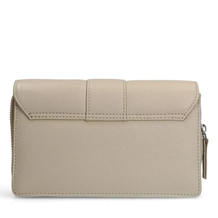 Manfield Off white leren clutch^ Clutches