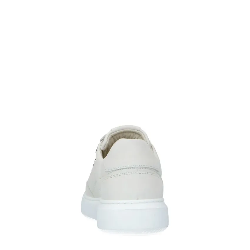 Manfield Off white nubuck sneakers^Heren Sneakers