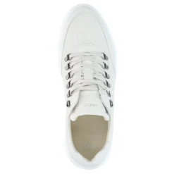 Manfield Off white nubuck sneakers^Heren Sneakers