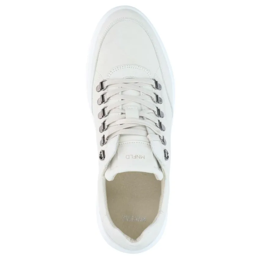 Manfield Off white nubuck sneakers^Heren Sneakers