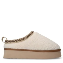 Manfield Off white teddy instappers^DAMES Pantoffels