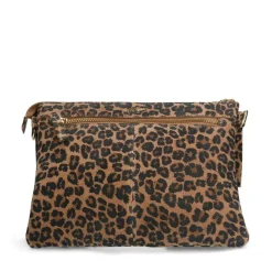 Manfield Panter suède schoudertas^ Schoudertassen