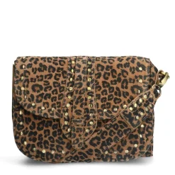 Manfield Panter suède schoudertas met strik^ Schoudertassen