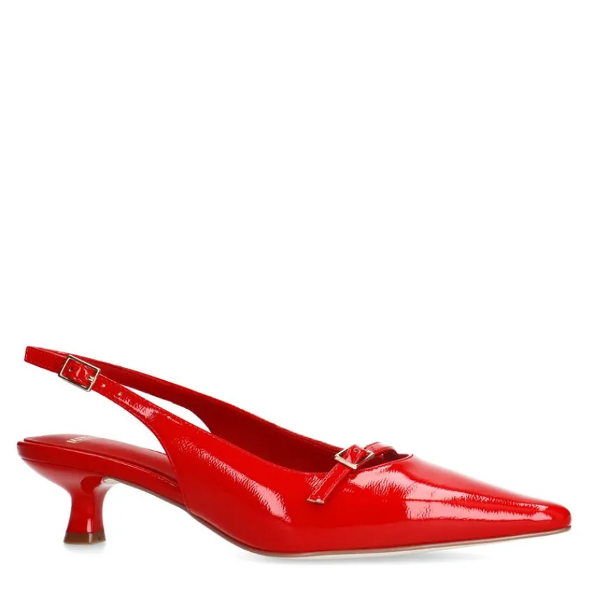 Manfield Rode lak slingbacks^DAMES Pumps|Slingbacks