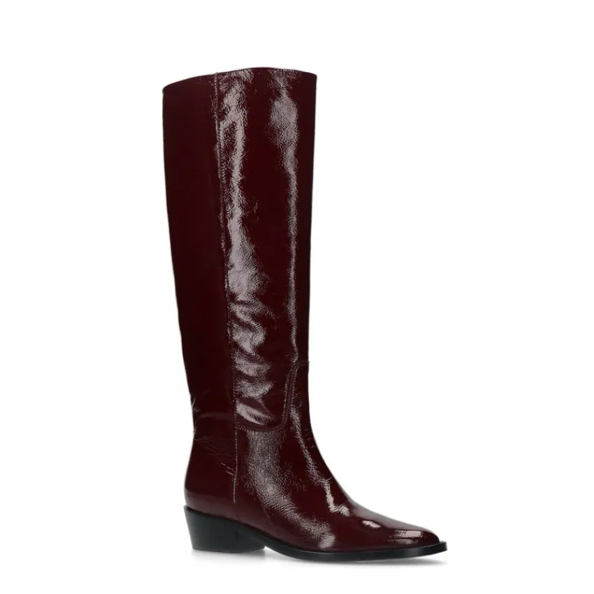 Manfield Rode lakleren hoge laarzen^DAMES Laarzen