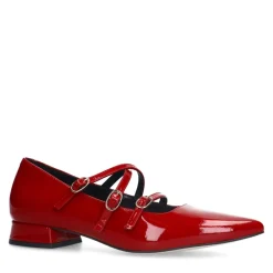 Manfield Rode lakleren loafers met hak^DAMES Loafers