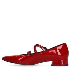 Manfield Rode lakleren loafers met hak^DAMES Loafers